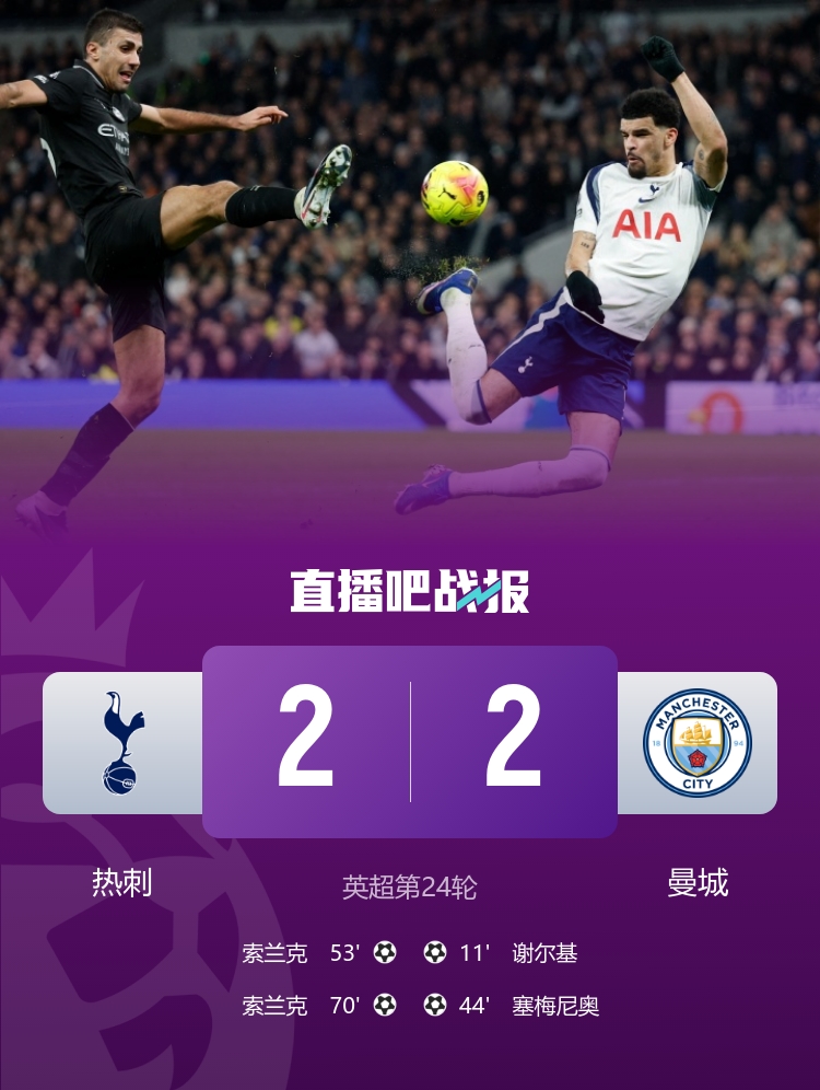 kaiyun-早报：曼城2-2遭热刺连扳2球；维拉0-1小蜜蜂；曼联3-2绝杀富勒姆