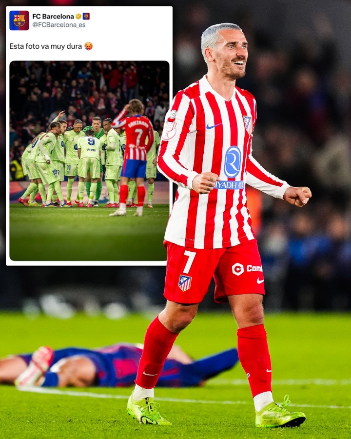 开云娱乐-记仇了！1年前巴萨晒图格子成背景，今日格列兹曼以相同文案回应