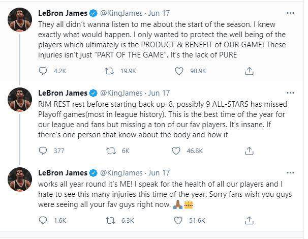 开云APP-詹姆斯对伤病问题如此敏感，因为他和湖人深受其害